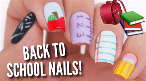 5 back to school nail art designs youtube