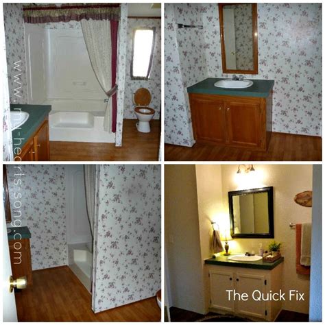hearts song guest bathroom   french country twist mobile home makeovers mobile home