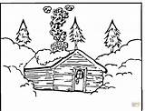Coloring Pages Log Cabin Printable Woods Cabins Color Sheets Colouring Drawing Adult Supercoloring Houses Christmas Winter Chalet Template Wood Getdrawings sketch template