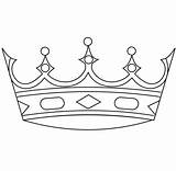 Crown Coloring Pages King Crowns Simple Drawing Printable Template Kids sketch template