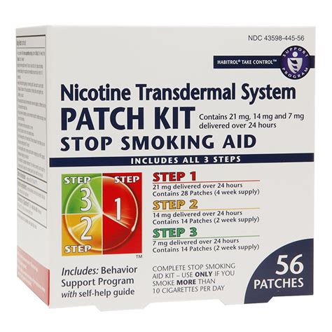 habitrol nicotine transdermal system stop smoking aid patch kit steps