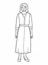 Woman Standing Mother Coloring Pages Sketch Lds Base Wearing Dress Template Symbols Primary Print Primarily Inclined Nursery Manual Library sketch template