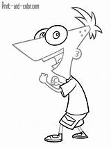 Ferb Phineas Coloring Pages Print Color sketch template