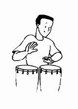 Trommler Percussioni Malvorlage Percusionista Ausmalbild Percussionist Schoolplaten Schulbilder sketch template