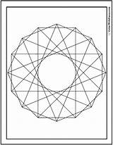 Coloring Spirograph Pages Geometric Triangles Rectangles sketch template