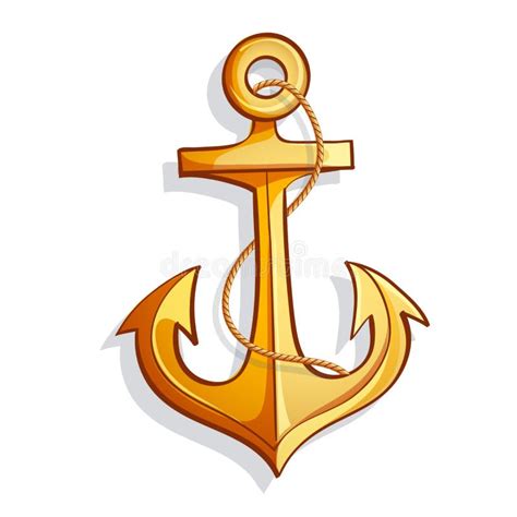 vector cartoon bright yellow marine anchor stock vector image