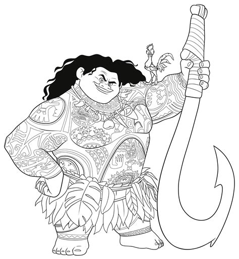 moana maui coloring pages  getcoloringscom  printable