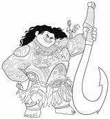 Moana Maui Colouring Clipart Coloring Pages Printable Transparent Color Getdrawings Print Getcolorings Clipground Clipartkey sketch template
