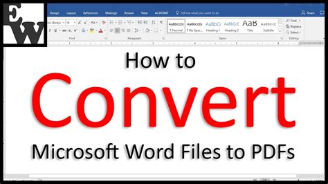 convert microsoft word files  pdfs youtube