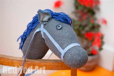 diy hobby horse red ted art kids crafts