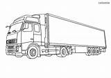 Truck Trailer Tractor Coloring Pages Trucks Printable Sheet Big Sheets Classic sketch template