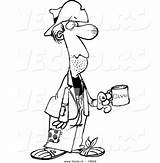 Homeless Cartoon Man Charity Coloring Vector Cup Holding Pages Outlined Leishman Ron Printable Getcolorings Getdrawings Royalty Color sketch template