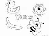 Yellow Coloring Pages Color Blue Worksheets Kindergarten Things Toddlers Activities Amarillo Para Preschool Ingles Preescolar Kids Learning English Dibujos Colour sketch template