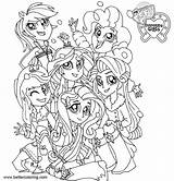 Equestria Pony Coloring Girls Little Pages Drawing Line Printable Kids Print Color Paintingvalley sketch template