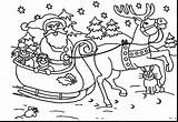 Santa Coloring Christmas Pages Sleigh Reindeer Claus Printable Print Printables Choose Board Snowman sketch template