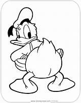 Donald Duck Coloring Pages Disneyclips Back sketch template