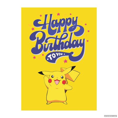 pokemon theme birthday card happy birthday lovely   pokemon