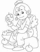 Krishna Coloring Pages Baby Clipart Apple Face Lord Kids Relishing Line Popular Template Printable Library Getcolorings Coloringhome sketch template