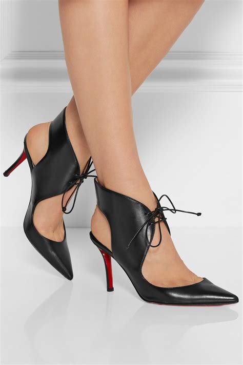 Christian Louboutin Franca 85 Cutout Leather Pumps In