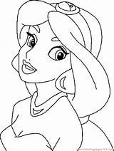 Coloring Jasmine Princess Pages Popular sketch template