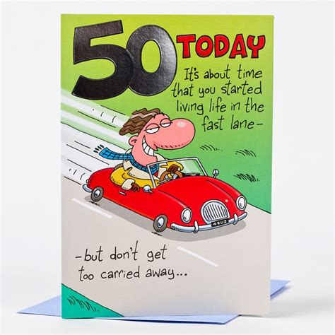 50th Birthday Card Red Convertible Only 59p