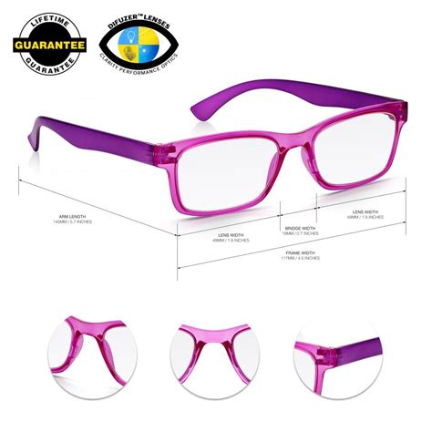 Buy Read Optics Mens And Womens Crystal Pink And Purple