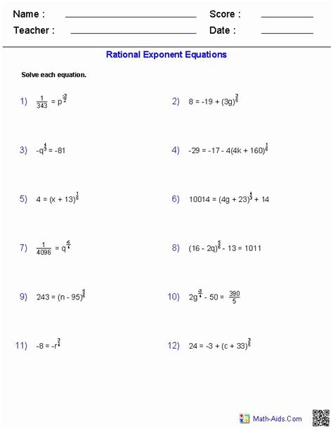solving exponential equations worksheet chessmuseum template library