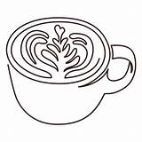 Drawing Latte Cup Line Transparent Arte sketch template