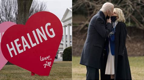 jill biden decorates white house lawn with ‘hearts to