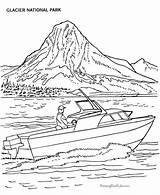 Coloring Boat Pages Boats Park Parks National Glacier Kids Printable Motor Lake Print Sheets Mountain Power Color Go Speed Printables sketch template