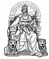 King Coloring Pages Drawing Throne David Bible Kids Medieval Crown Jesus Crowns Colouring Sheets Printable Becomes Color Print Drawings School sketch template