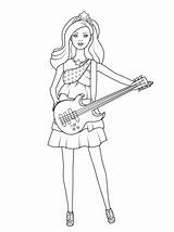 Barbie Coloring Pop Star Pages Doll Keira Princess Printable Sketch Dolls Guitar Sketches Colouring Supercoloring Categories Drawing Paintingvalley sketch template