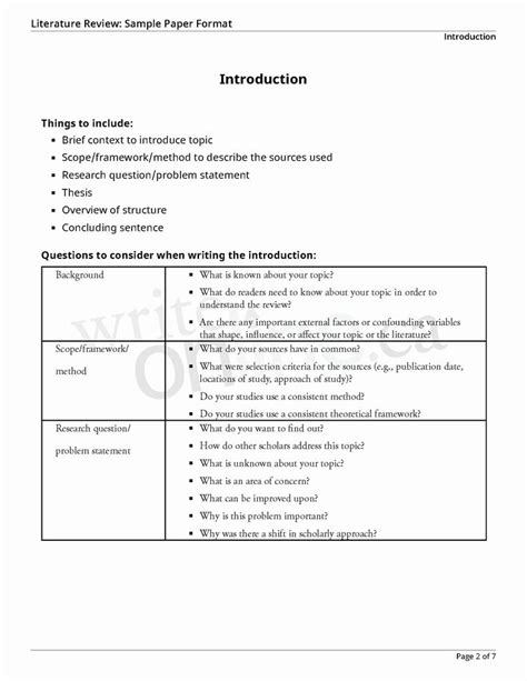 literature review template   style research proposal