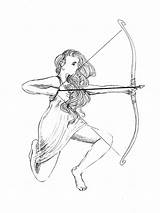 Artemis Goddess sketch template