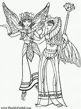 Coloring Pages Fairies Costume Fairy Pheemcfaddell Mcfaddell Phee Digital Printable Elves Drawing Elfje Isis Kleurplaat Line Adult Angel Egyptian sketch template