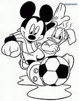 Coloring Soccer Pages Kids Print Mickey Donald Vs Player Everfreecoloring Printable sketch template