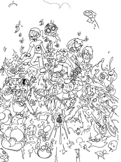 zombie coloring pages complex book  kids