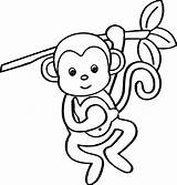 Coloring Monkey Cartoon Wecoloringpage Animals Kids Pages Source sketch template