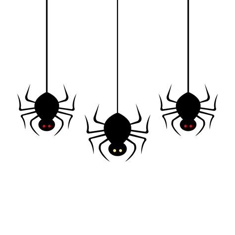 spiders hanging  halloween isolated icon  vector art  vecteezy