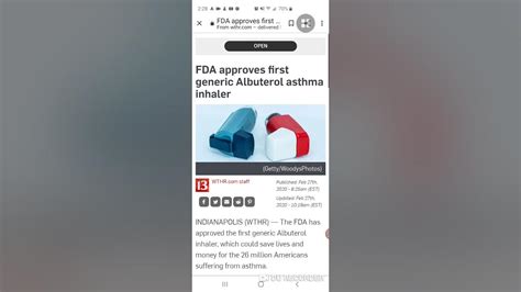 Fda Approves First Generic Albuterol Asthma Inhaler 🤔 Youtube