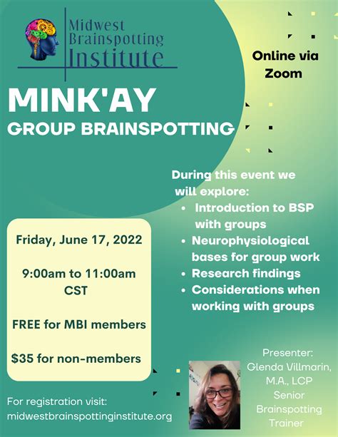 “mink ay group brainspotting” brown bag seminar midwest brainspotting