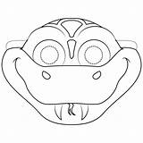 Snake Mask Printable Coloring Pages Lizard Animal Masks Kids Supercoloring Source sketch template