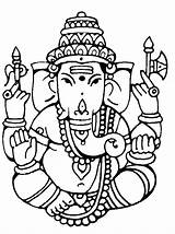 Ganesh Ganesha Outline Drawing Coloring Clipart Clip Pages Hindu Lord Ganpati Easy Line Ji Painting Wedding Cliparts Print Draw Tattoo sketch template