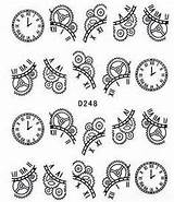 Steampunk Coloring Pages Gears Drawing Gear Clock Diy Cogs Nails Punk Tattoo Patterns sketch template