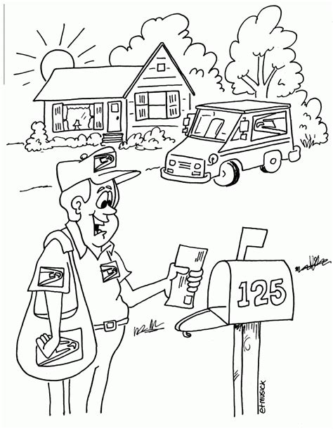 post office coloring page coloring home