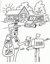 Mailman Workers Offi Coloringhome Getcolorings Cartoon sketch template