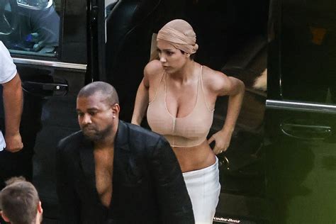 Kanye West Goes Barefoot As Wife Bianca Censori Wears Sheer Bra