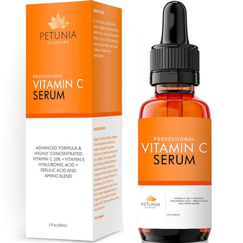 Best Vitamin C Serum 20 For Face With Vit E Hyaluronic Acid