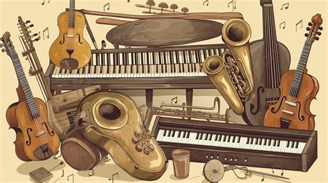 painting  musical instruments  instrument keys background