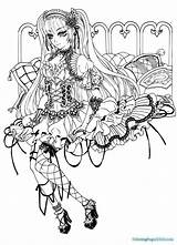 Gothic Coloring Pages Fairy Anime Printable Devil Adult Adults Angel Loli Sketch Print Colouring Color Deviantart Goth Drawings Chibi Rocks sketch template